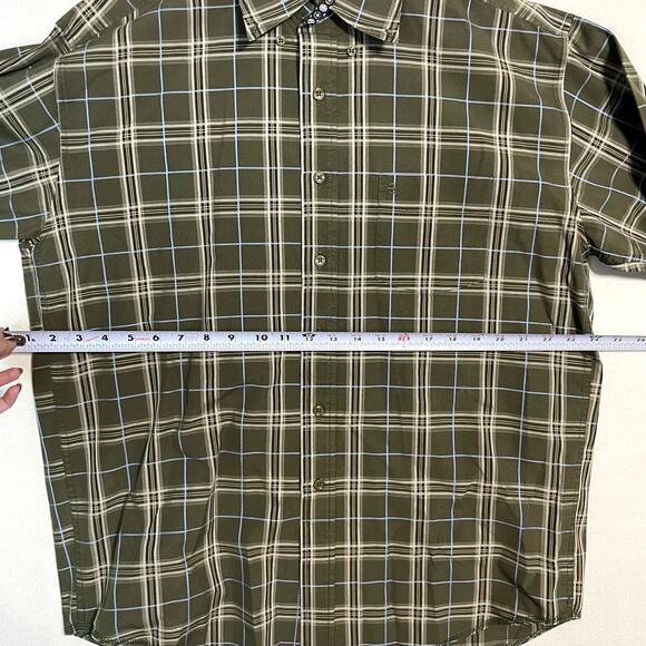 Stetson Men's Plaid Button-Up Shirt Contrasting Cuff and Collar Trim - Size L - Picture 9 of 10